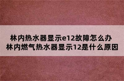 林内热水器显示e12故障怎么办 林内燃气热水器显示12是什么原因